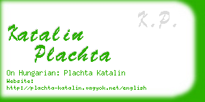katalin plachta business card